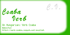 csaba verb business card